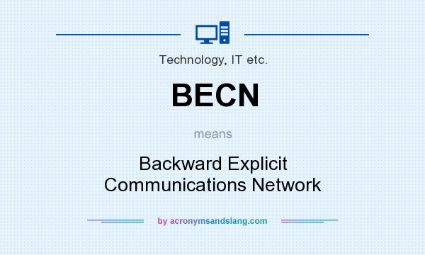 What does BECN mean? It stands for Backward Explicit Communications Network