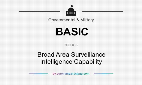 What does BASIC mean? It stands for Broad Area Surveillance Intelligence Capability