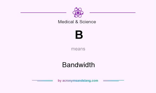 What does B mean? It stands for Bandwidth