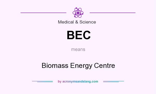 What does BEC mean? It stands for Biomass Energy Centre