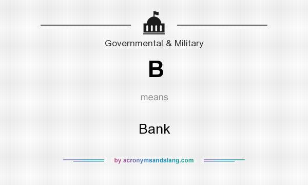 What does B mean? It stands for Bank