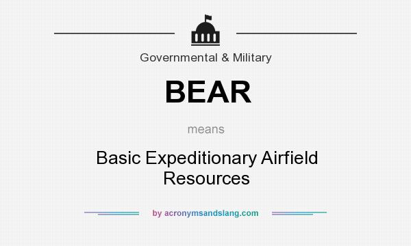 What does BEAR mean? It stands for Basic Expeditionary Airfield Resources