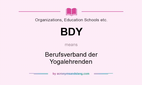 What does BDY mean? It stands for Berufsverband der Yogalehrenden