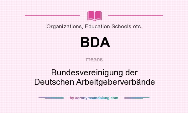 What does BDA mean? It stands for Bundesvereinigung der Deutschen Arbeitgeberverbände