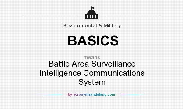 What does BASICS mean? It stands for Battle Area Surveillance Intelligence Communications System