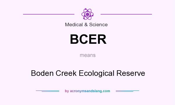 What does BCER mean? It stands for Boden Creek Ecological Reserve