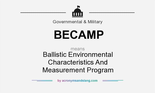 What does BECAMP mean? It stands for Ballistic Environmental Characteristics And Measurement Program