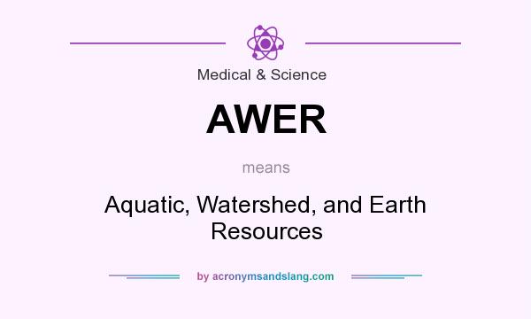 What does AWER mean? It stands for Aquatic, Watershed, and Earth Resources