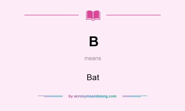 What does B mean? It stands for Bat