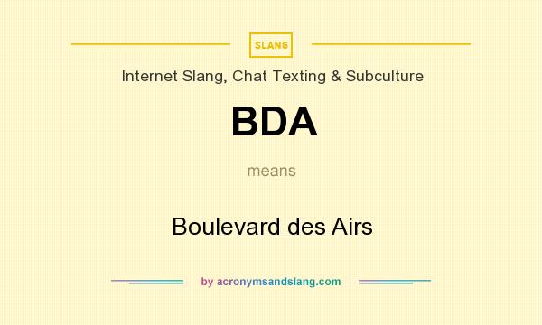 What does BDA mean? It stands for Boulevard des Airs
