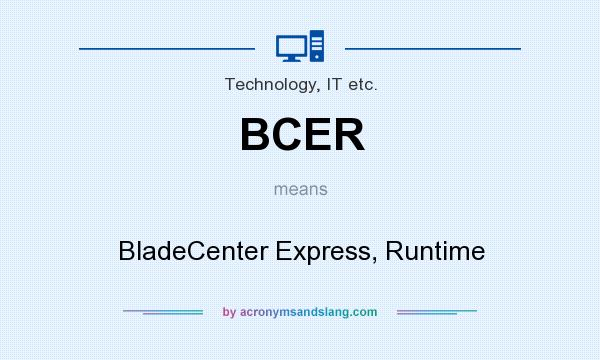 What does BCER mean? It stands for BladeCenter Express, Runtime