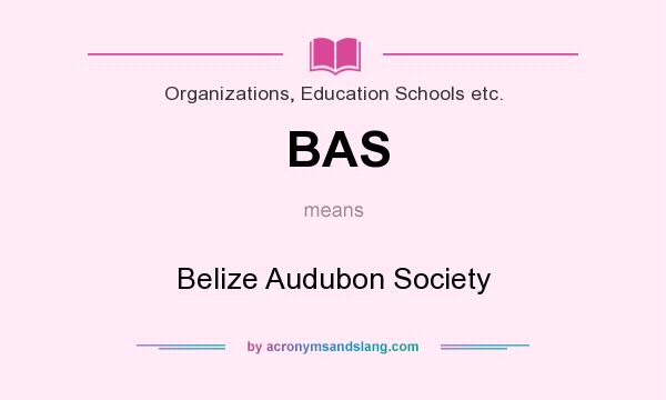 What does BAS mean? It stands for Belize Audubon Society