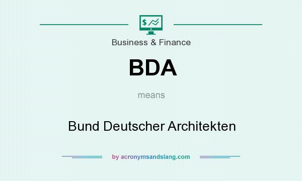 What does BDA mean? It stands for Bund Deutscher Architekten
