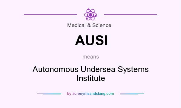 What does AUSI mean? It stands for Autonomous Undersea Systems Institute