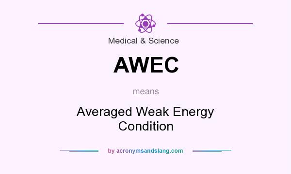 What does AWEC mean? It stands for Averaged Weak Energy Condition