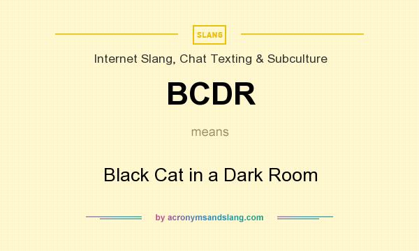 What does BCDR mean? It stands for Black Cat in a Dark Room
