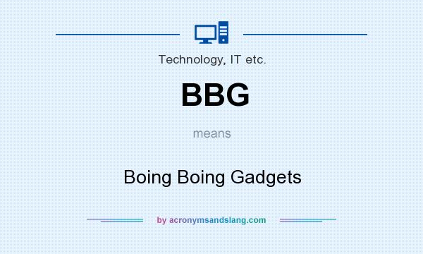 What does BBG mean? It stands for Boing Boing Gadgets