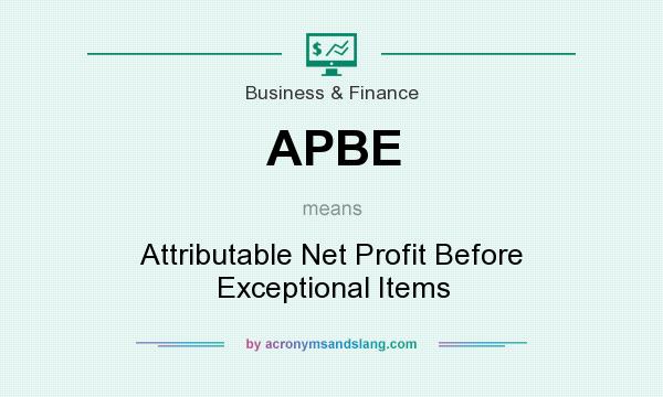 What does APBE mean? It stands for Attributable Net Profit Before Exceptional Items