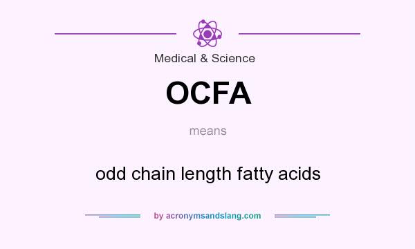 What does OCFA mean? It stands for odd chain length fatty acids