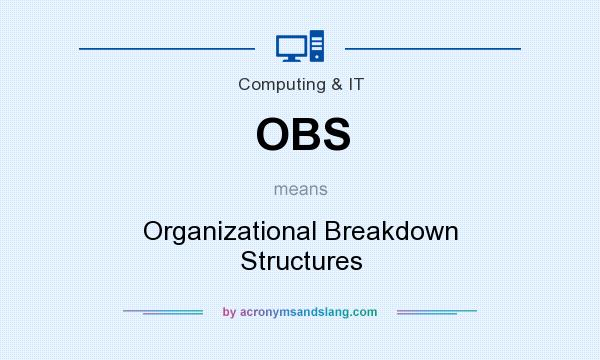 What does OBS mean? It stands for Organizational Breakdown Structures