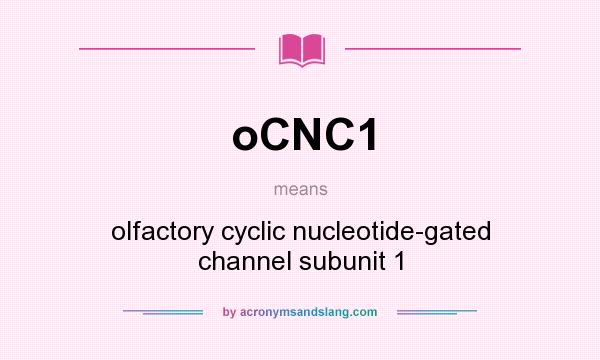 What does oCNC1 mean? It stands for olfactory cyclic nucleotide-gated channel subunit 1