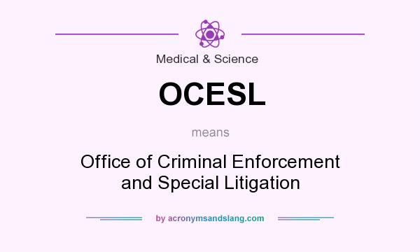 What does OCESL mean? It stands for Office of Criminal Enforcement and Special Litigation