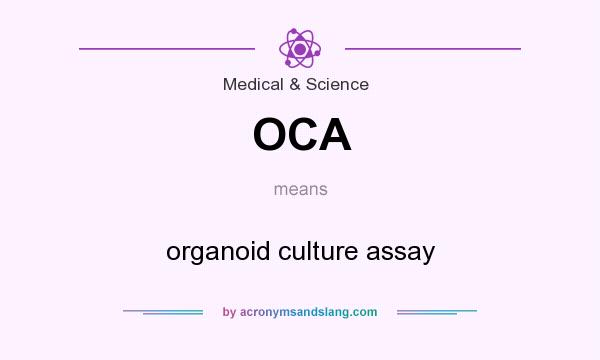 What does OCA mean? It stands for organoid culture assay