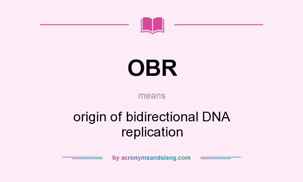 What does OBR mean? It stands for origin of bidirectional DNA replication