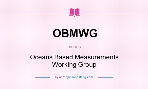 What does OBMWG mean? It stands for Oceans Based Measurements Working Group
