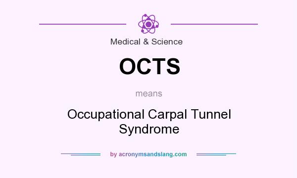 What does OCTS mean? It stands for Occupational Carpal Tunnel Syndrome