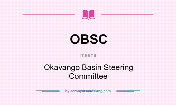 What does OBSC mean? It stands for Okavango Basin Steering Committee