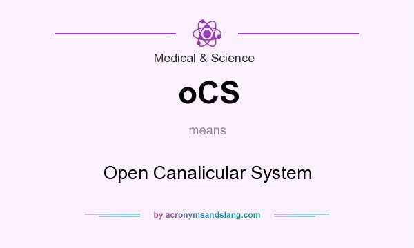 What does oCS mean? It stands for Open Canalicular System