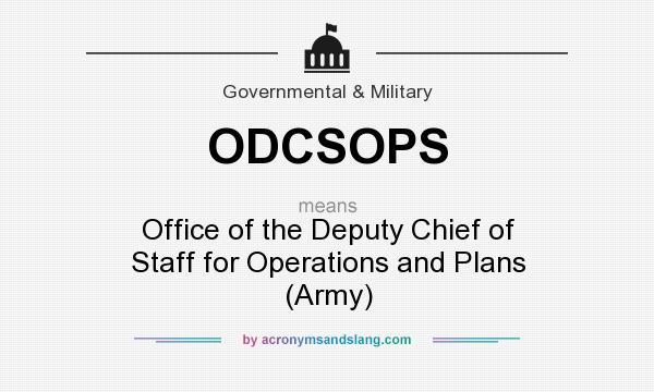 What does ODCSOPS mean? It stands for Office of the Deputy Chief of Staff for Operations and Plans (Army)