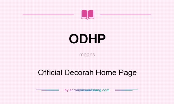 What does ODHP mean? It stands for Official Decorah Home Page