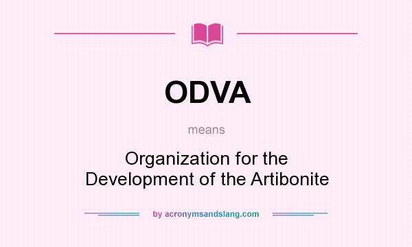 What does ODVA mean? It stands for Organization for the Development of the Artibonite