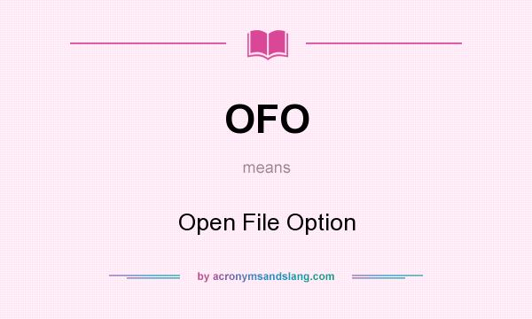 What does OFO mean? It stands for Open File Option