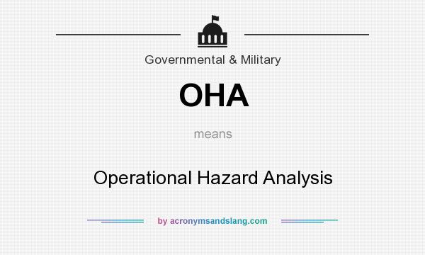 What does OHA mean? It stands for Operational Hazard Analysis