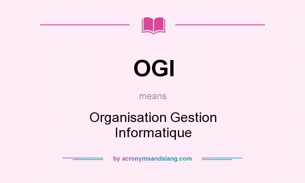 What does OGI mean? It stands for Organisation Gestion Informatique