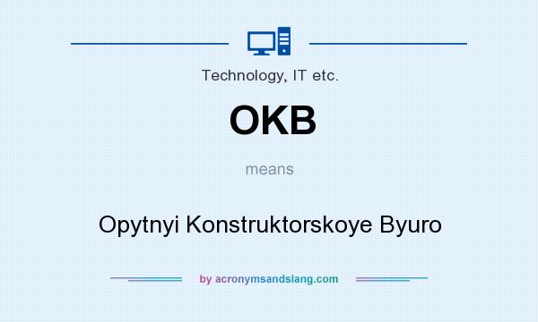 What does OKB mean? It stands for Opytnyi Konstruktorskoye Byuro
