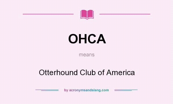 What does OHCA mean? It stands for Otterhound Club of America