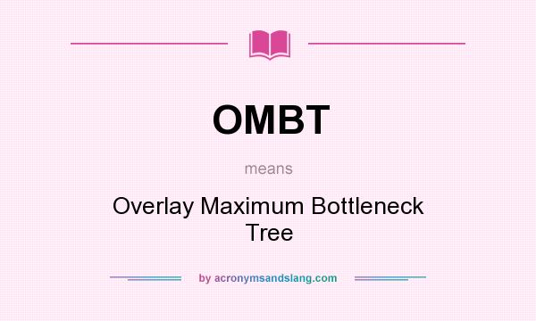 What does OMBT mean? It stands for Overlay Maximum Bottleneck Tree