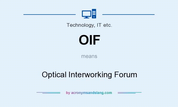 What does OIF mean? It stands for Optical Interworking Forum