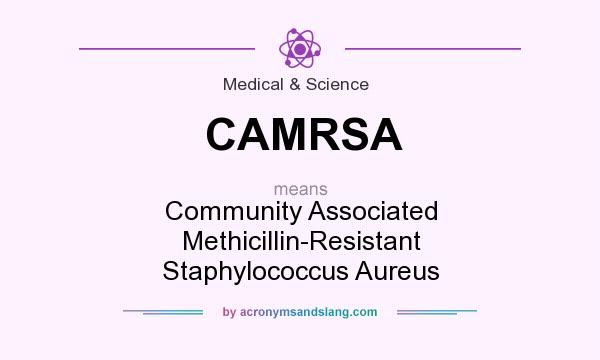 What does CAMRSA mean? It stands for Community Associated Methicillin-Resistant Staphylococcus Aureus