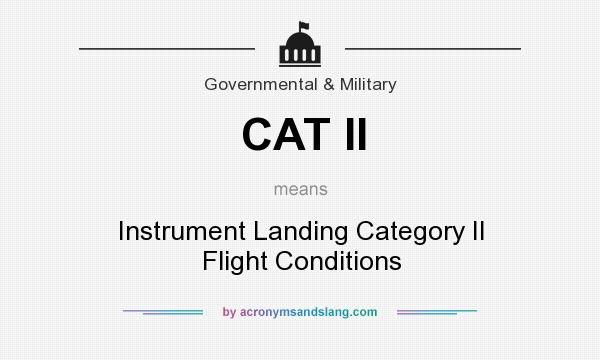 What does CAT II mean? It stands for Instrument Landing Category II Flight Conditions