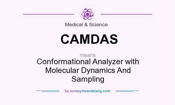 What does CAMDAS mean? It stands for Conformational Analyzer with Molecular Dynamics And Sampling