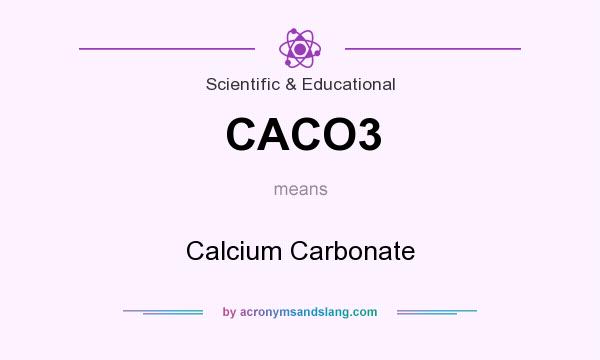 What does CACO3 mean? It stands for Calcium Carbonate