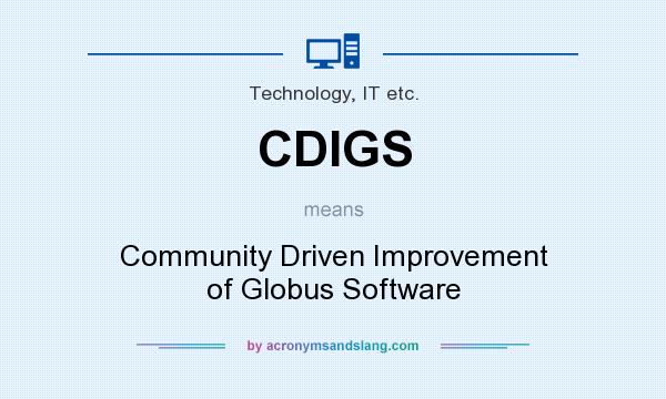 What does CDIGS mean? It stands for Community Driven Improvement of Globus Software