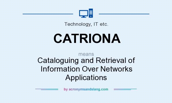 What does CATRIONA mean? It stands for Cataloguing and Retrieval of Information Over Networks Applications