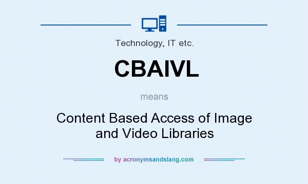 What does CBAIVL mean? It stands for Content Based Access of Image and Video Libraries