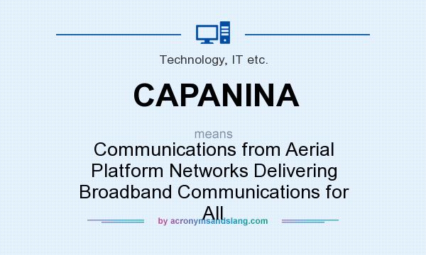 What does CAPANINA mean? It stands for Communications from Aerial Platform Networks Delivering Broadband Communications for All